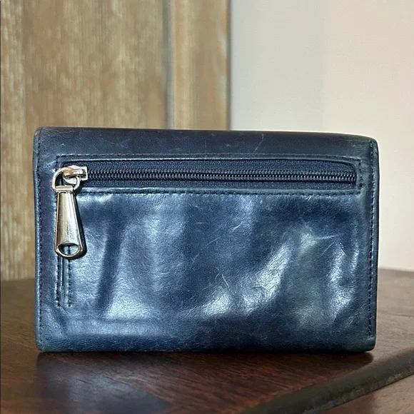 Hobo Navy Leather Trifold Wallet - Picture 2 of 5